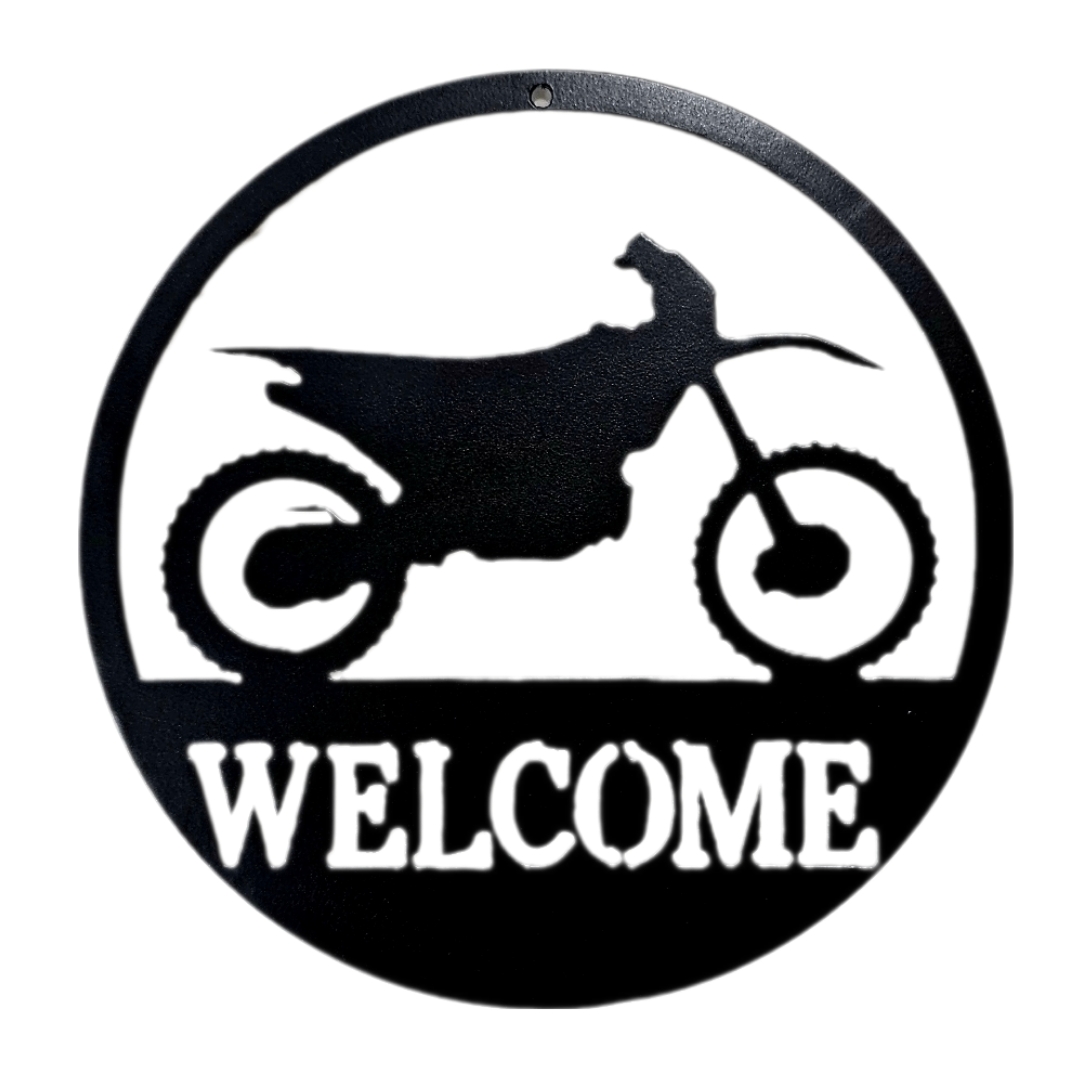 10-Inch Dirt Bike Welcome Sign Wall Decor