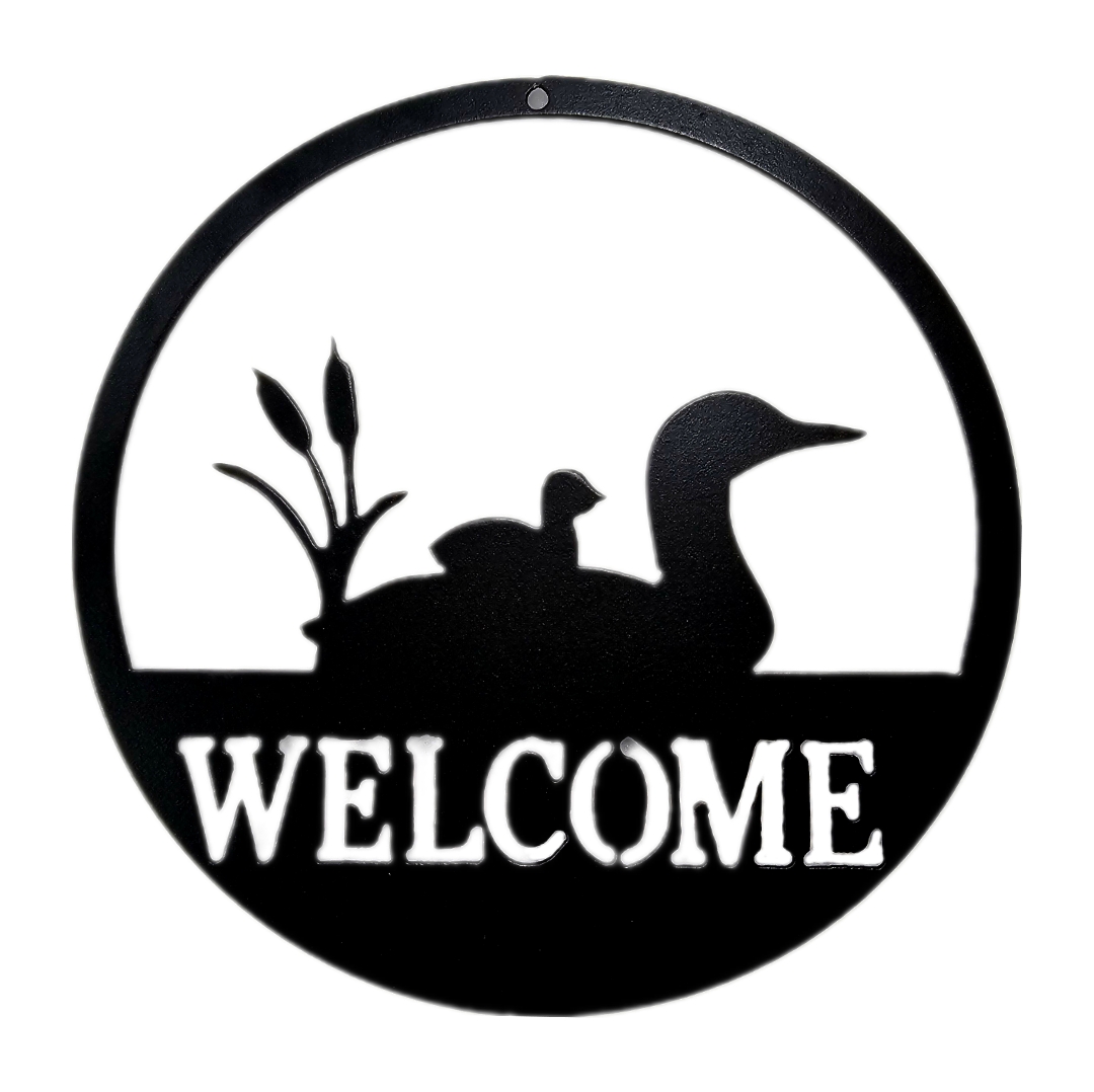 10-Inch Loon Welcome Sign Wall Decor
