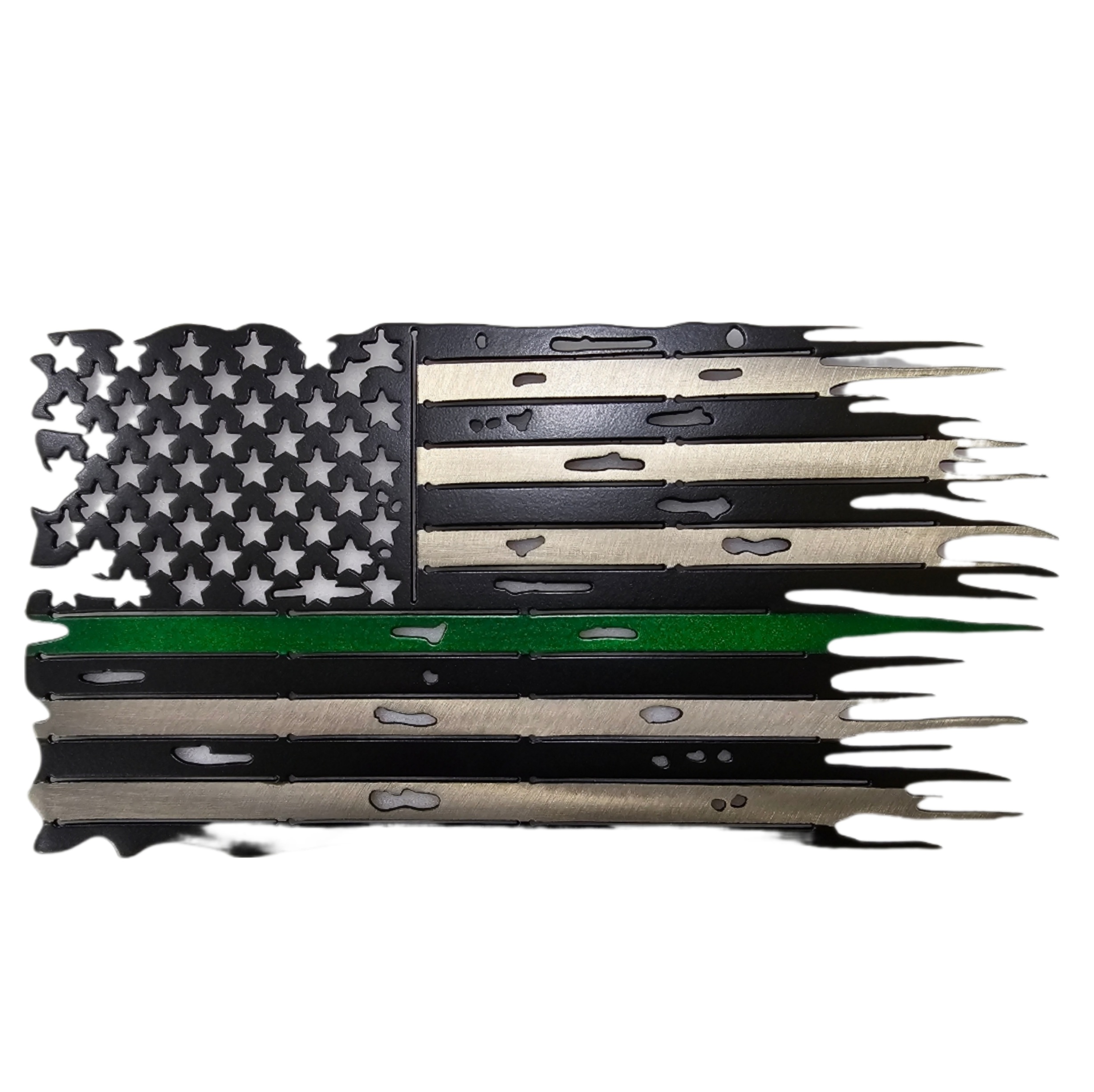 Green Line Tattered Flag