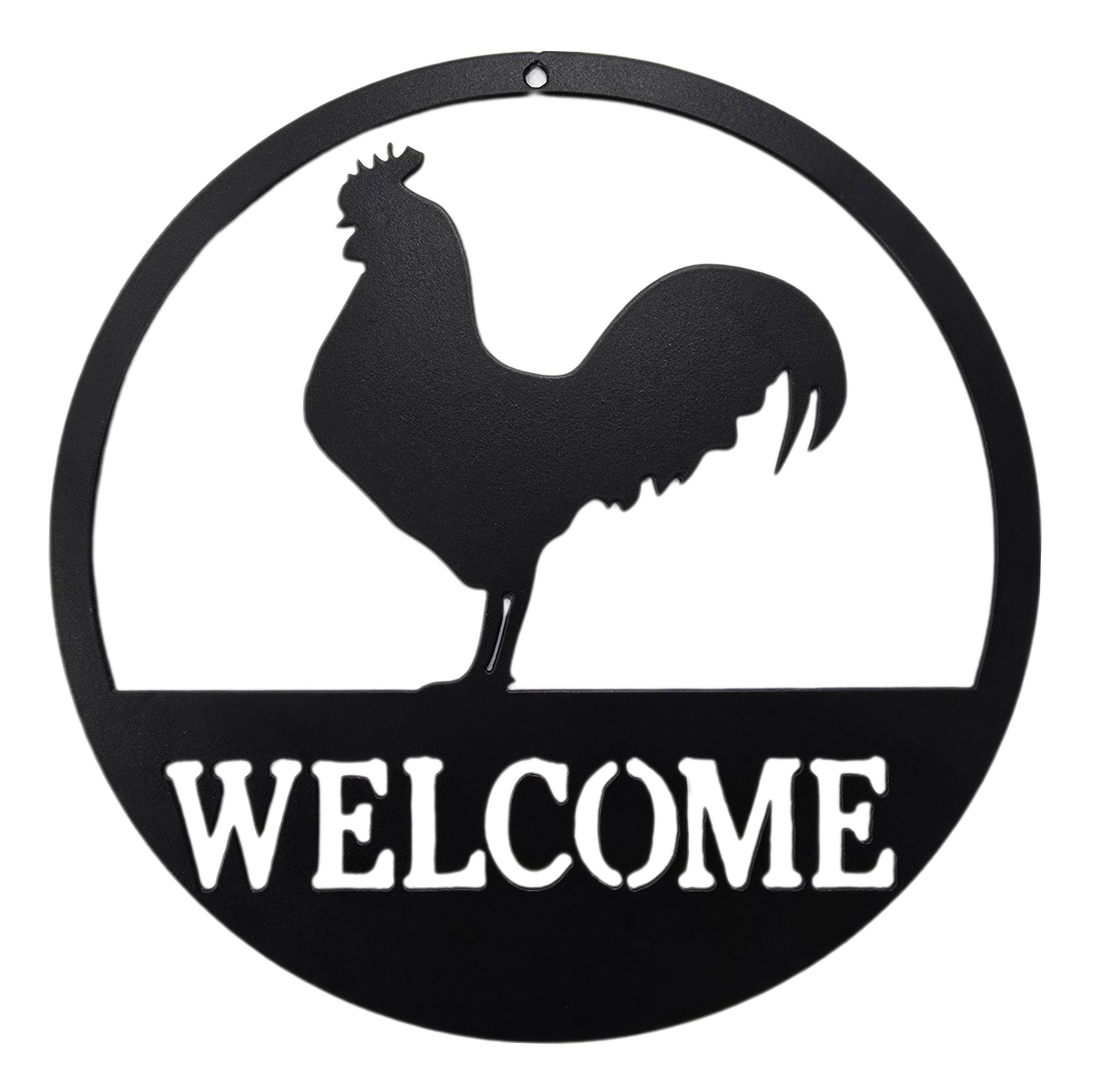 10-Inch Rooster Welcome Sign