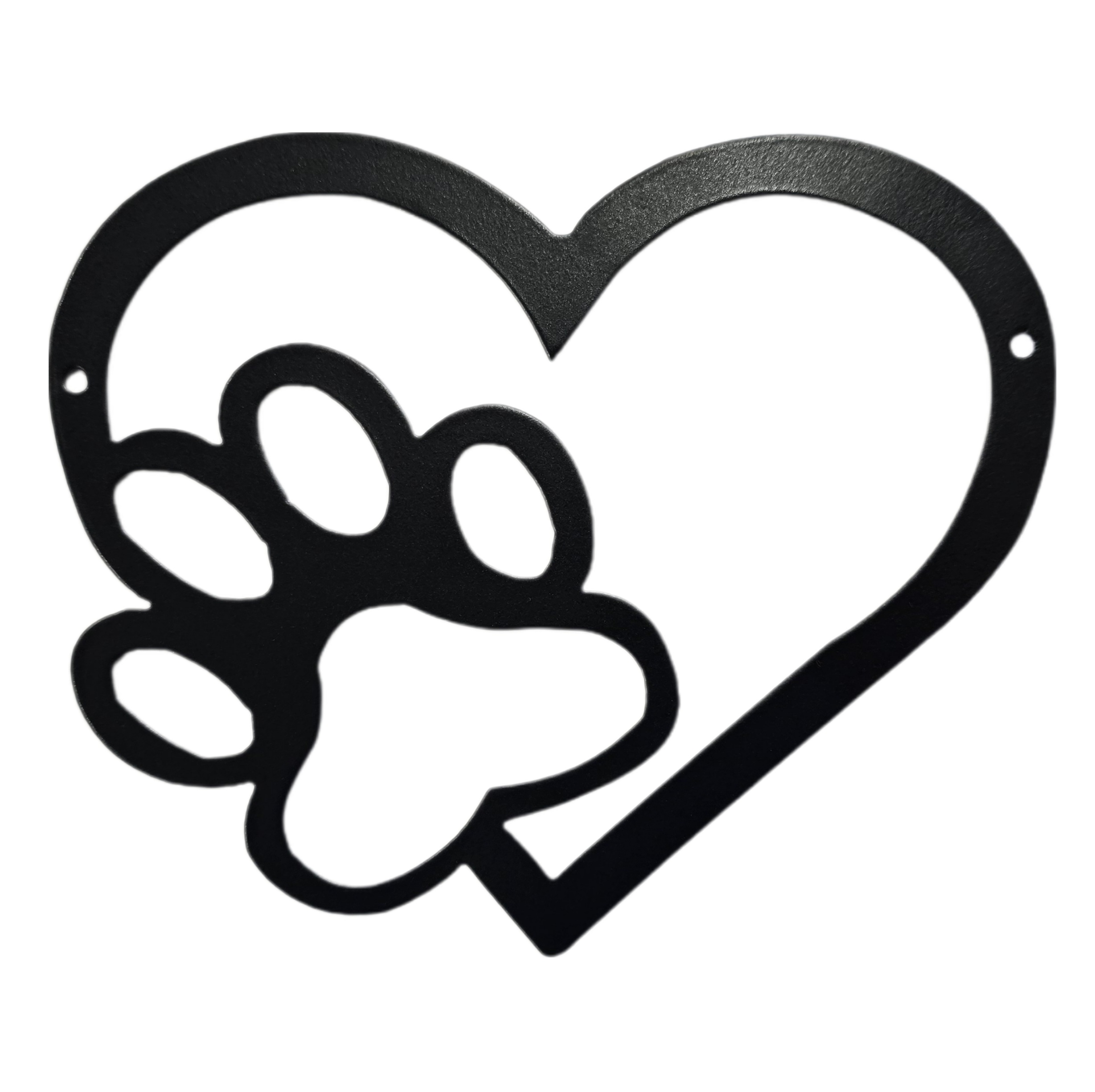 Paw in Heart Wall Decor Sign